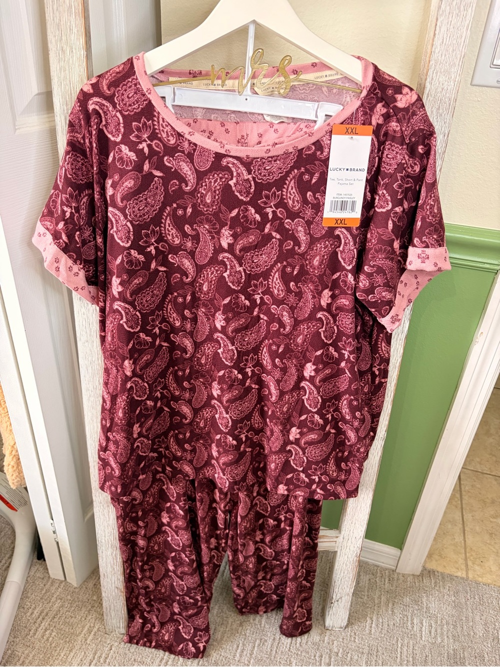 💓 Lucky Brand 4 Piece Paisley Pajama Set XXL NWT